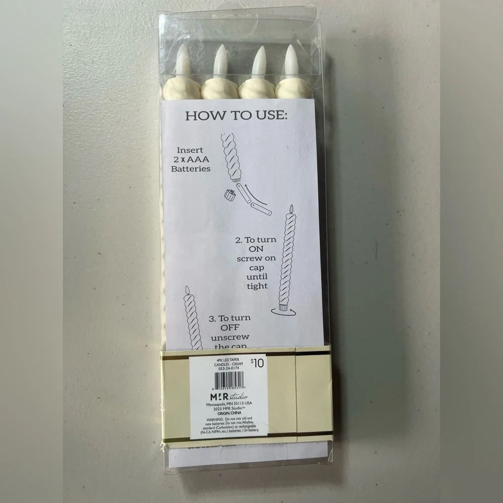 White LED Candles - 4 Pack